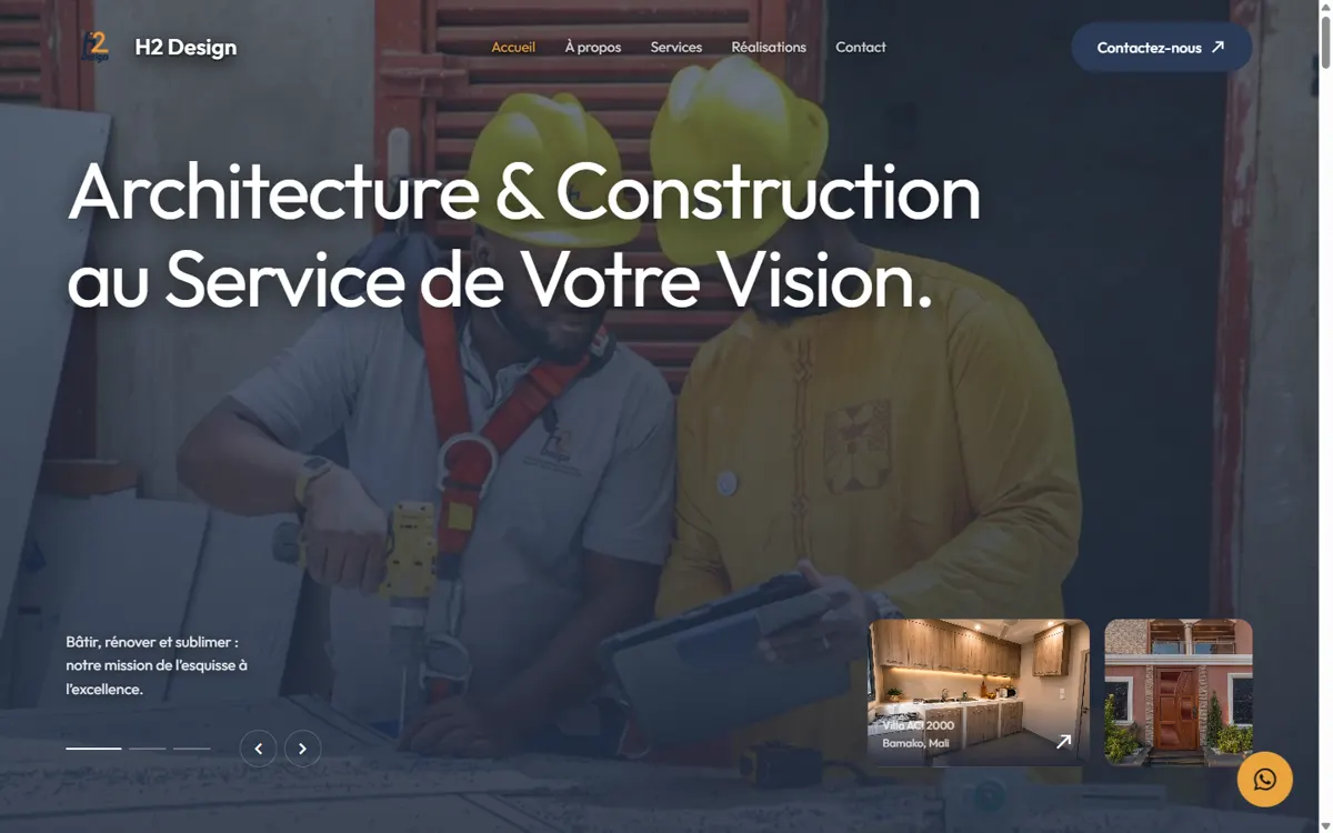 Aperçu du site H2 Design